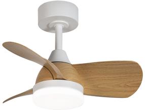 Griestu ventilators ar lampu CristalRecord Bryan Mini CCT, 18 W, 1 gab., brūna krās./balta krās.