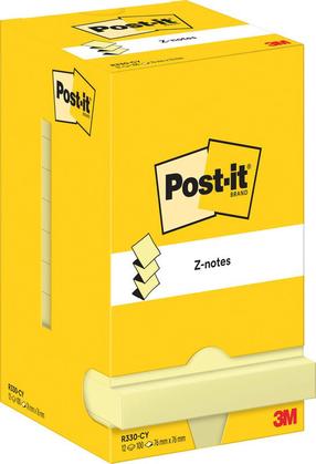 Kleepuvad märkmelehed Post-it Z-Notes, 7.6 cm x 7.6 cm, 1200 tk, kollane v.