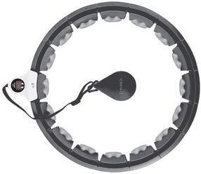 Masažinis lankas HMS Hula Hoop With Counter, 45 cm, 0.4 kg, juoda sp./pilka sp.