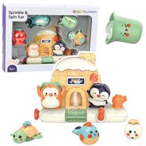 Vonios žaislų rinkinys Lean Toys Sprinkle & Spin Fun, įvairių spalvų