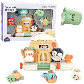 Vonios žaislų rinkinys Lean Toys Sprinkle & Spin Fun, įvairių spalvų