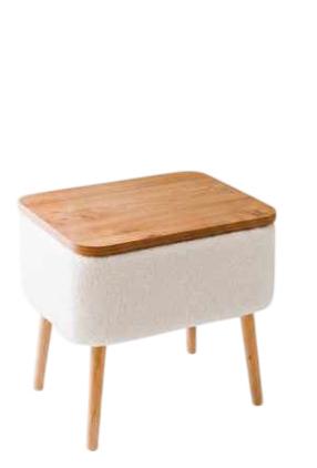 Galdiņš Kalune Design Pkpuf02S, brūna krās./balta krās., 60 cm x 30 cm x 65 cm