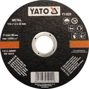 Griešanas disks leņķa slīpmašīnām Yato, 115 mm x 1.2 mm x 22.23 mm