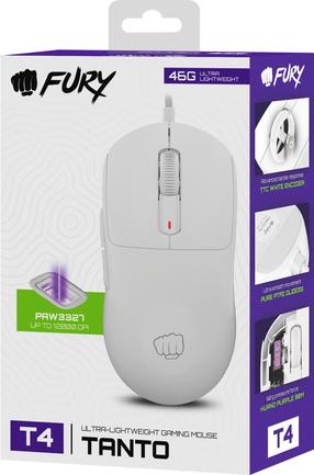 Juhtmega mänguhiir Fury Tanto T4 (NFU-2200), usb type-a, valge v.