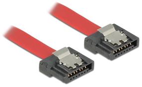 Vads Delock SATA to SATA SATA 7-pin male, SATA 7-pin male, 0.3 m, sarkana krās.