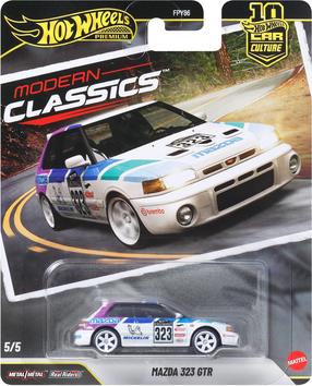 Žaislinis automobilis Mattel Hot Wheels Premium Car Culture Mazda 323 GTR JKF17, 1:64, balta sp./įvairių spalvų