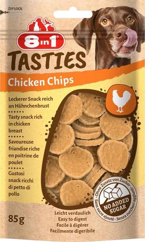 Лакомство для собак 8in1 Tasties Chicken Chips, курица, 0.085 кг