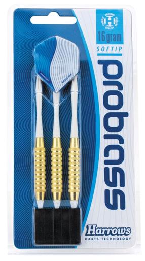 Smiginių priedai, strėlytės Harrows Pro Brass Softip 18gK, aukso sp./juoda sp., 3 vnt.