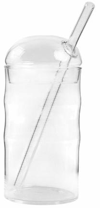 Stiklinė su šiaudeliu Homla Paja, stiklas, 0.5 l