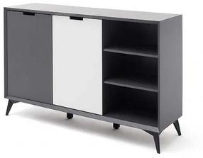 Spintelė MC Akcent Netanja 48416GW2, balta sp./pilka sp., 40 cm x 137 cm x 92 cm