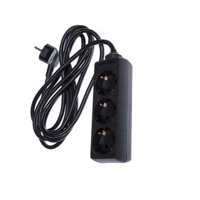 Buitinis ilgintuvas Okko, 3 x 1,5 mm², 3 m, 3 lizdų, juoda sp.