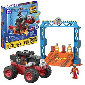 Конструктор Mattel Mega Bloks Hot Wheels Monster Truck Bone Shaker Crush Course HKF87, 151 шт., многоцветный