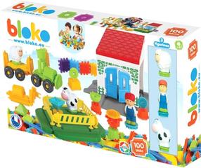 Konstruktorius Mochtoys Bloko Farm, 100 vnt., įvairių spalvų