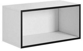 Sieninė lentyna Cama Meble Roco RO4, balta sp./juoda sp., 37 cm x 39 cm x 75 cm
