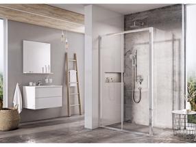 Dušo durys Ravak Blix Slim BLSDP2-110, 110 cm x 195 cm, aliuminio sp./skaidri sp./skaidrus