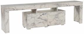 TV galds Nordure Enclave, balta krās./pelēka krās., 31.3 cm x 180 cm x 50 cm