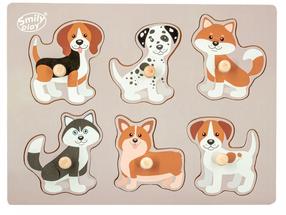 Деревянный пазл Smily Play Animals Dogs SPW83806, 22.5 см x 30.5 см, 6 шт.