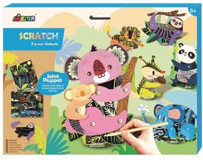 Skrāpēšanas komplekts Russell Scratch Forest Animals, daudzkrāsaina
