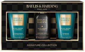 Kūno prausimosi rinkinys Baylis & Harding Luxury Mini Trio Black Pepper & Ginseng, 200 ml, 3 vnt.