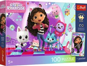Dėlionė Trefl Gabbys Dollhouse Colorful Cat World 16551, 27.5 cm x 41 cm, 100 vnt., įvairių spalvų