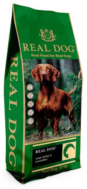 Sausas šunų maistas Real Dog Adult Medium, ėriena/ryžiai, 12 kg