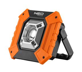 Statybinis prožektorius, pastatomas NEO 99-038, 10 W, 750 lm, IP20, juoda sp./oranžinė sp.