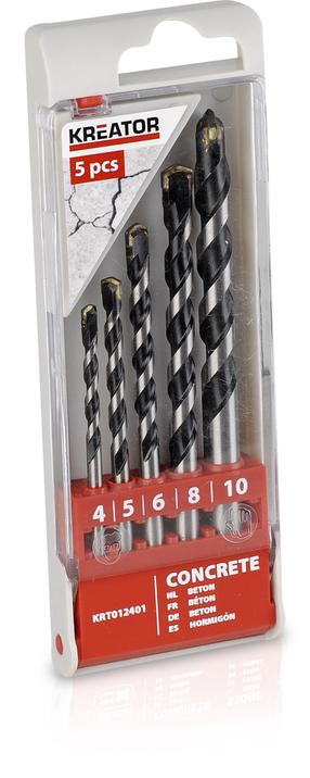Grąžtų komplektas, betonui Kreator KRT012401 KRT012401, mūrui, sraigtinis, cilindrinis, 4 mm x 12 cm