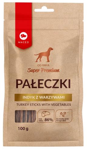 Лакомство для собак Maced Super Premium Turkey Sticks With Vegetables, индюшатина/овощи, 0.1 кг