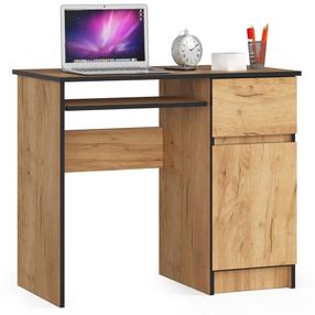 Rašomasis stalas su spintele Akord Furniture Factory Piksel, 90 cm x 50 cm, 77 cm, ąžuolo sp.