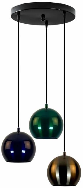 Lampa griesti Opviq Orbit 30-15-16300, E27, 3 x 40 W, krāsaina / melna krās.
