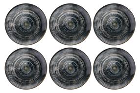 Lėkščių rinkinys pietų Hermia Spiral, 25.5 cm x 25.5 cm x 2.5 cm, juoda sp.