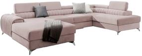 Kampinė sofa Lacante Gojo 101, rožinė sp., dešininė, 202 x 354 cm x 92 cm