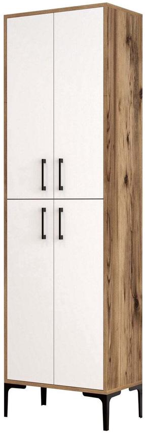 Spinta Kalune Design Berlin A 845HCT3919, balta sp./riešuto sp., 60 cm x 35 cm x 200 cm