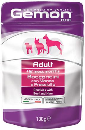 Märg koeratoit Gemon Adult Chunkies with Beef and Ham, veiseliha, 0.1 kg