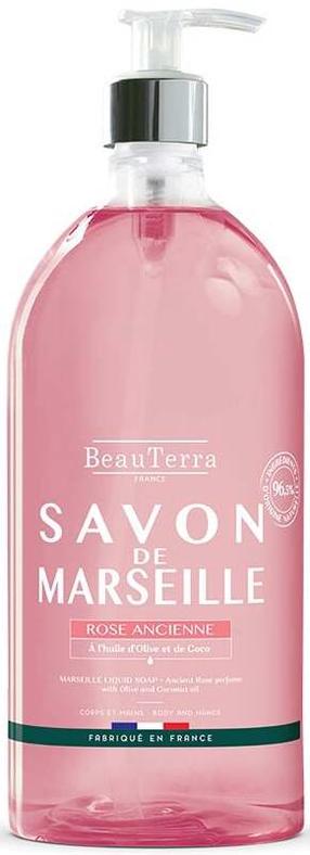 Šķidrās ziepes with glycerin Beauterra Marseille Antique, roze, 1000 ml