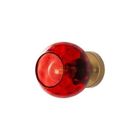 Lampa sienas Opviq Benek 14401, E27, 1 x 40 W, sarkana krās. / zelta krās., 15 x 15 cm