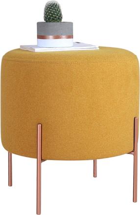 Pufas Hanah Home Copper 49 Mustard, geltona sp./vario sp., 40 cm x 40 cm x 42 cm