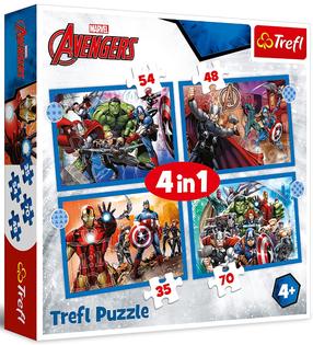 Dėlionė 4in1 Trefl Brave Avengers, 28 cm x 20 cm, 207 vnt.