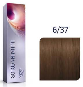 Matu krāsa Wella Illumina Color, dark blonde gold brown krās., 6/37, 60 ml