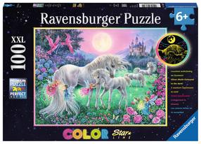 Пазл Ravensburger Color Star Line Unicorns in the Moonlight 13670, 49 см x 36 см, 100 шт., многоцветный