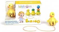 Lavinimo žaislas Lalaboom Pull Along Duck, 10 cm, geltona sp., 10 vnt.