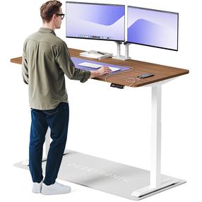 Arvutilaud reguleeritava kõrgusega Desktronic HomeOne, 160 cm x 80 cm, 72 - 119 cm, valge v./pähklipuu v.