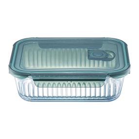 Konteiners pārtikai Ambition Rillet, 1.5 l, 22.4 cm x 17 cm, caurspīdīga krās./zaļa krās.