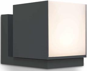 Sieninis lauko šviestuvas Lutec Cuba, 12.2W, LED, IP54, tamsiai pilka sp., 10 cm x 14.8 cm