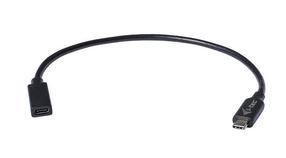 Провод i-Tec USB-C Extension USB-C 3.1 male, USB 3.1 C female, 0.3 м, черный цв.