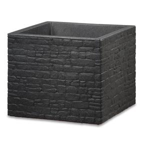 Gėlių vazonas Scheurich Stony Black 64457, plastikinis, Ø 38 cm, tamsiai pilka sp.