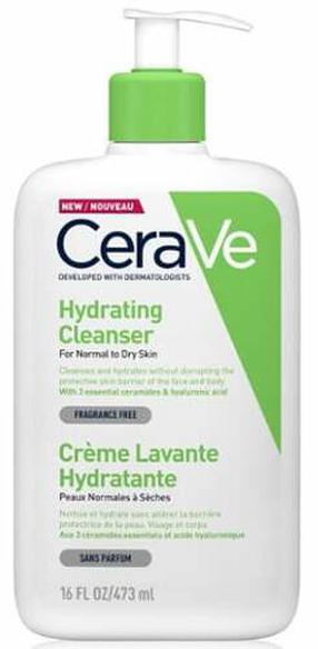 Veido prausiklis, veidui ir kūnui Cerave Hydrating Cleanser, 473 ml