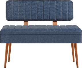 Prieškambario suoliukas Kalune Design Vina 1048 - 2, ruda sp./tamsiai mėlyna sp., 110 cm x 36 cm x 85 cm