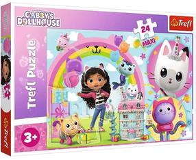 Dėlionė Trefl Gaby Gabbys DollHouse 14353, 40 cm x 60 cm, 24 vnt., įvairių spalvų