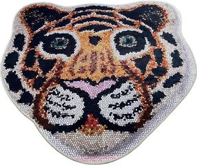 Vonios grindų kilimėlis Foutastic Bengal, įvairių spalvų, 80 cm x 80 cm, Ø 80 cm